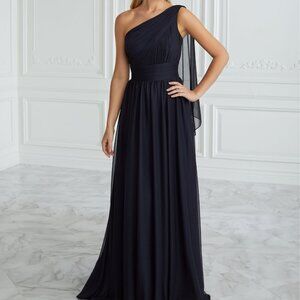 17094 Midnight Black One Shoulder Mother's Dress by Christina Wu